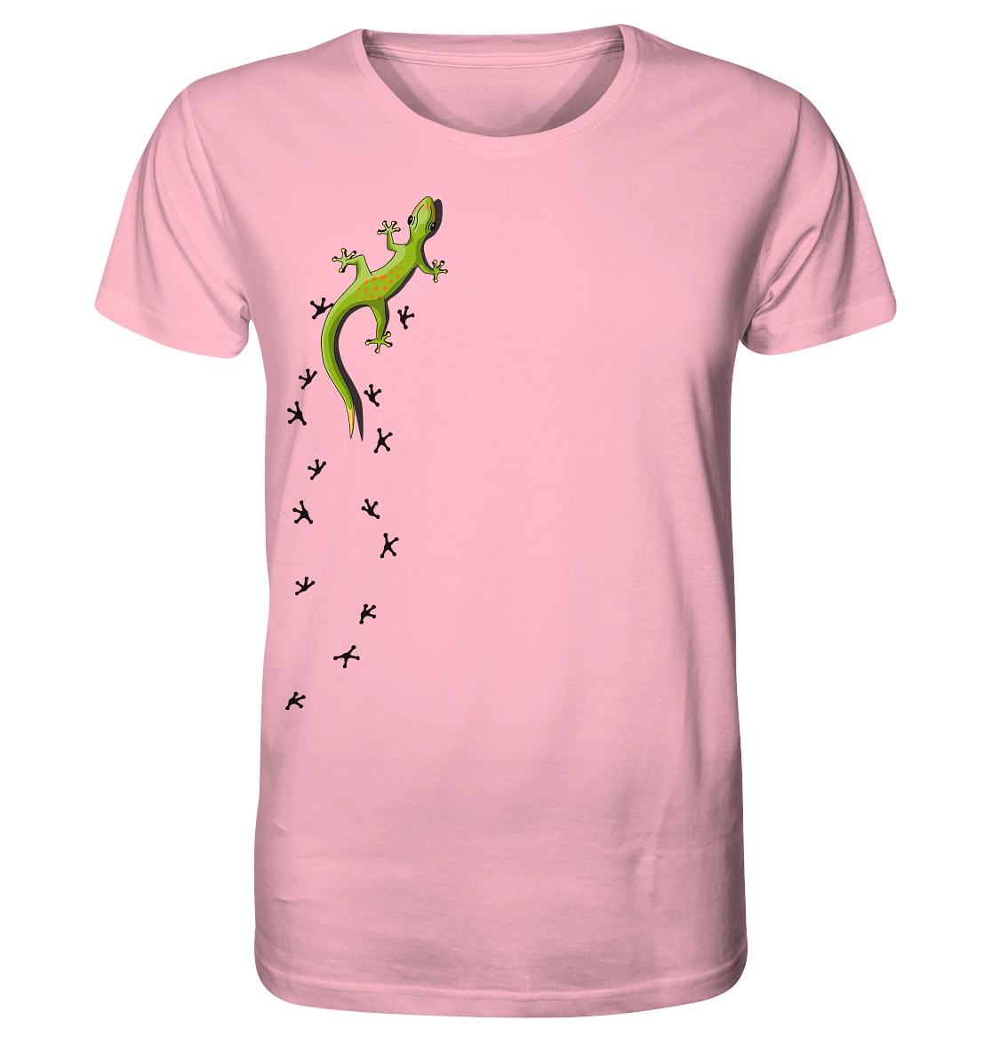 Kletternder Gecko mit Spuren - Organic Shirt