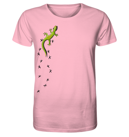 Kletternder Gecko mit Spuren - Organic Shirt