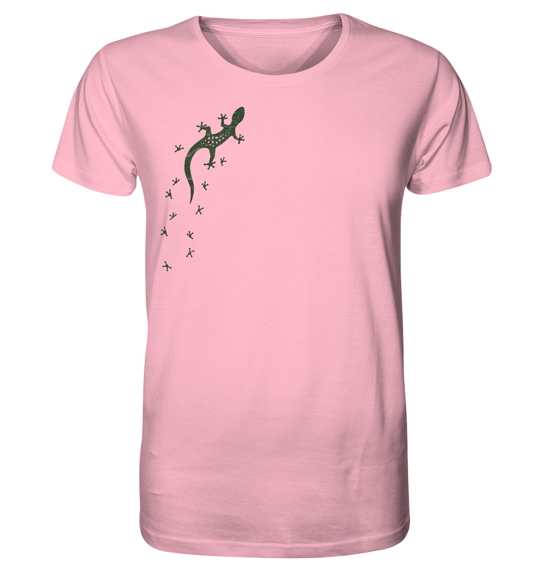 Gecko Eidechse Silhouette dunkel - Organic Shirt