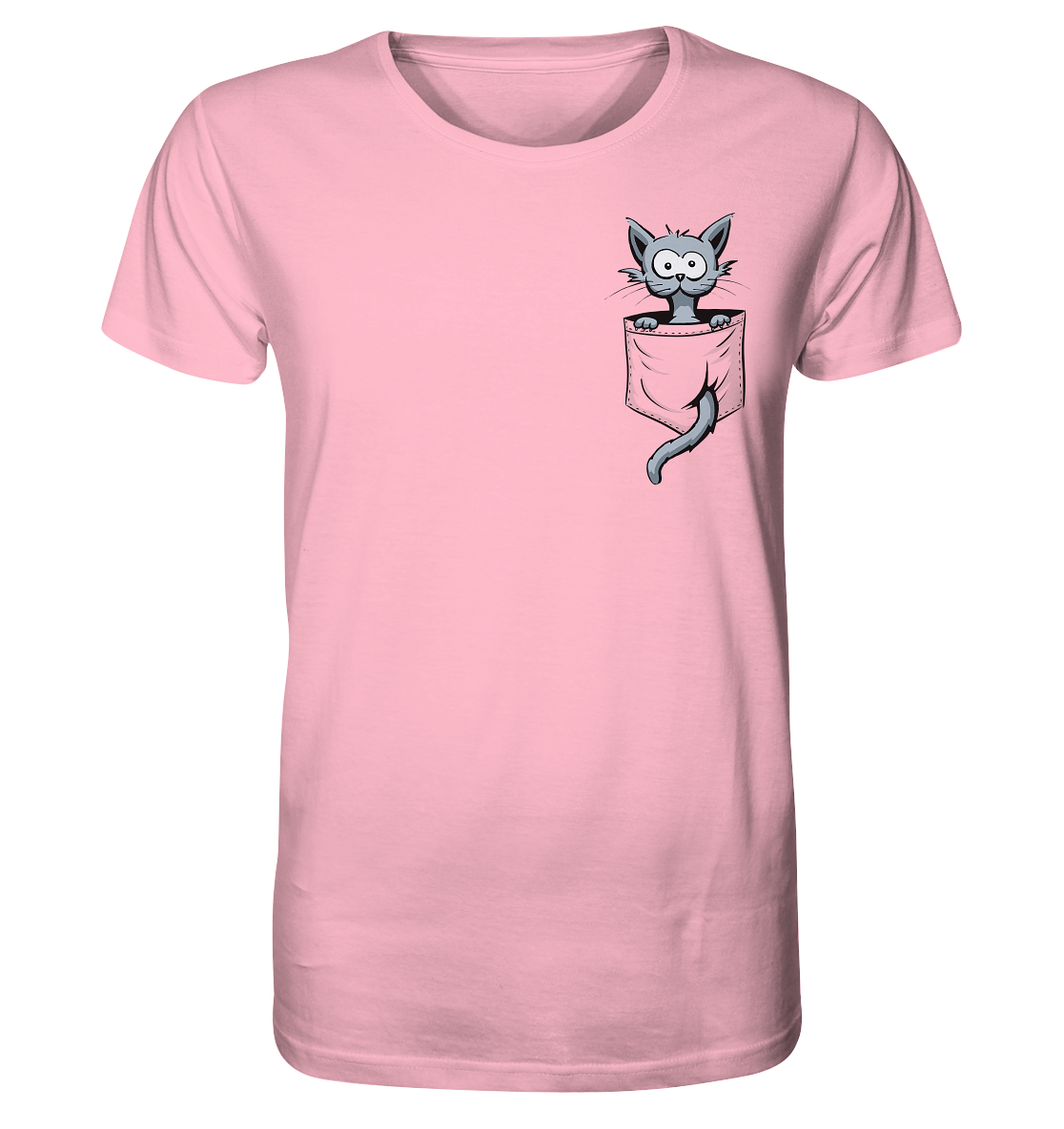 Verrückte Katze in Deiner Brust-Tasche - Organic Shirt
