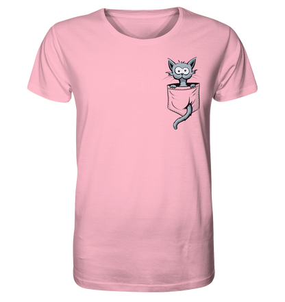 Verrückte Katze in Deiner Brust-Tasche - Organic Shirt
