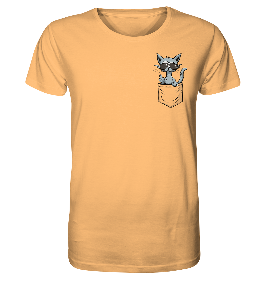 "Fuck Off" Mittelfinger Katze in der Tasche - Organic Shirt