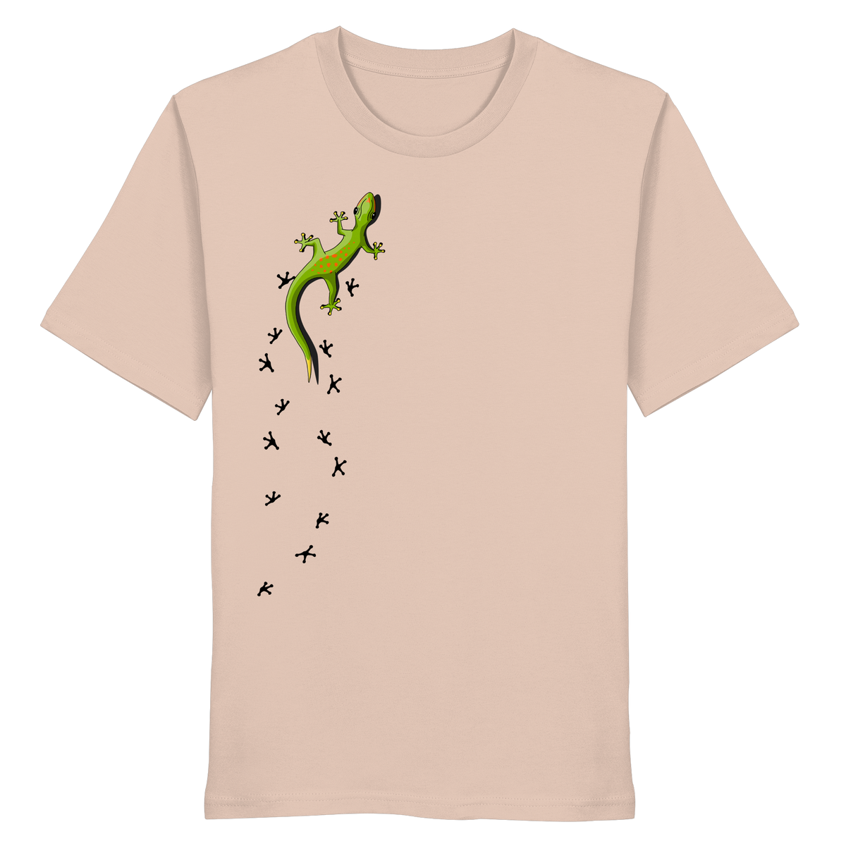 Kletternder Gecko mit Spuren - Organic Shirt