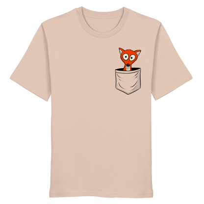 Fuchs in der Brusttasche | Taschen-Fuchs - Organic Shirt