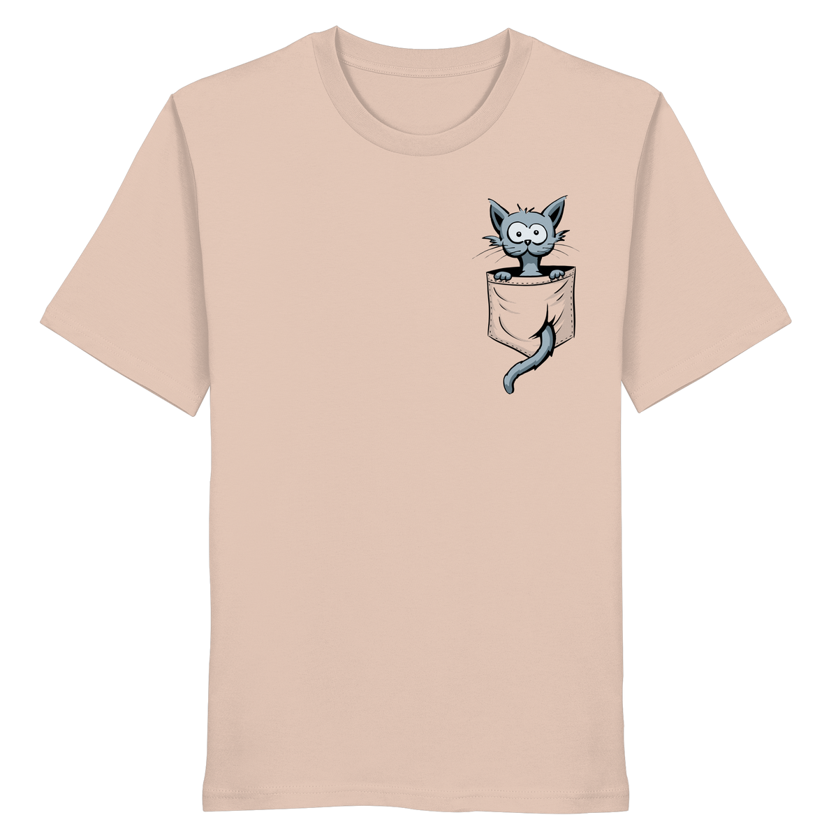 Verrückte Katze in Deiner Brust-Tasche - Organic Shirt