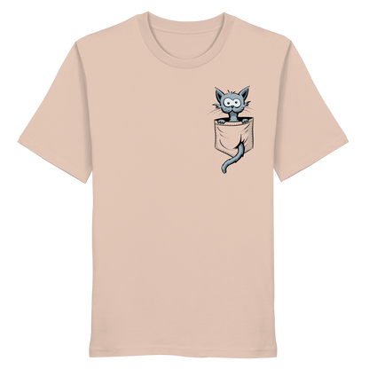 Verrückte Katze in Deiner Brust-Tasche - Organic Shirt