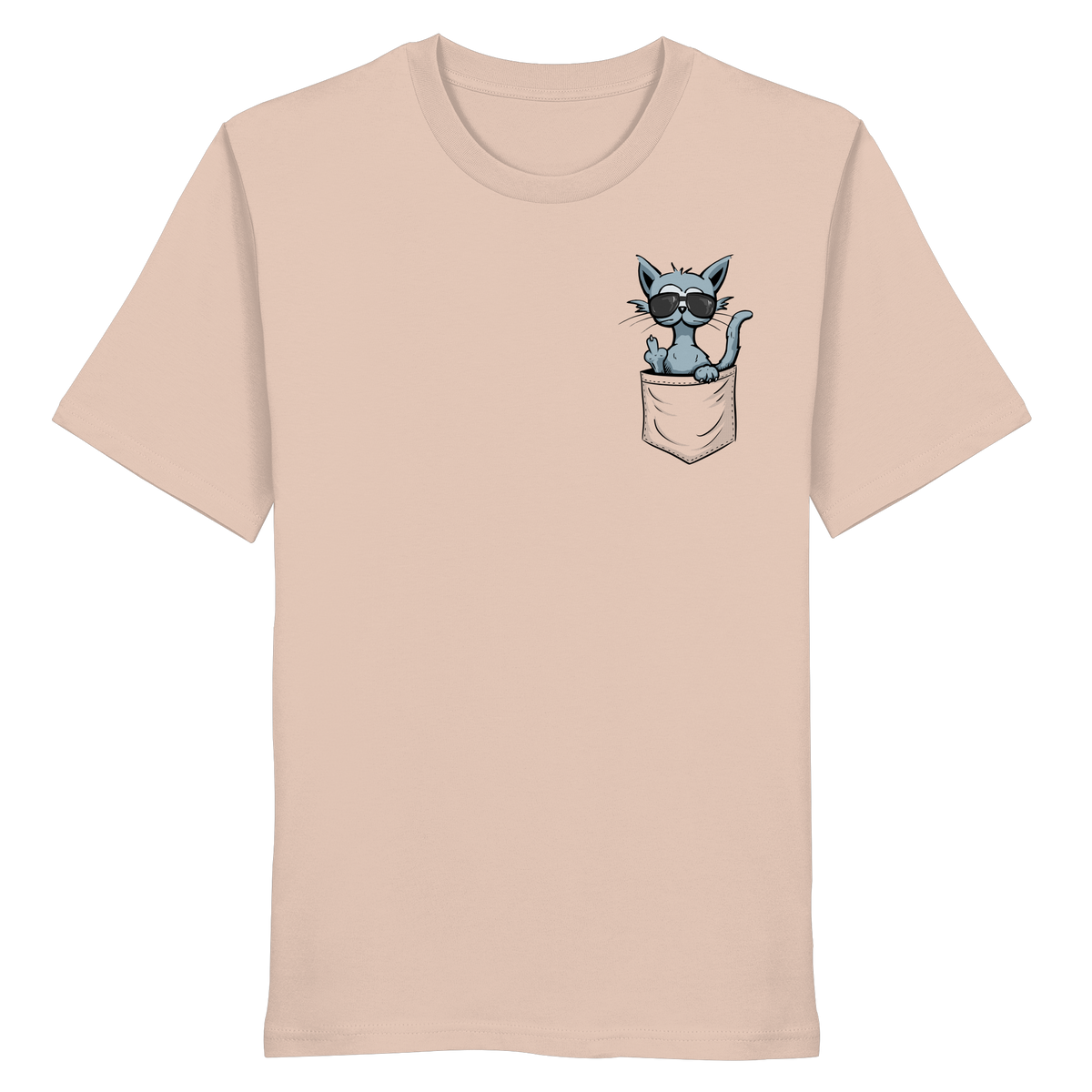 "Fuck Off" Mittelfinger Katze in der Tasche - Organic Shirt