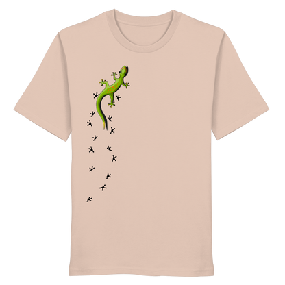 Kletternder Gecko mit Spuren - Organic Shirt