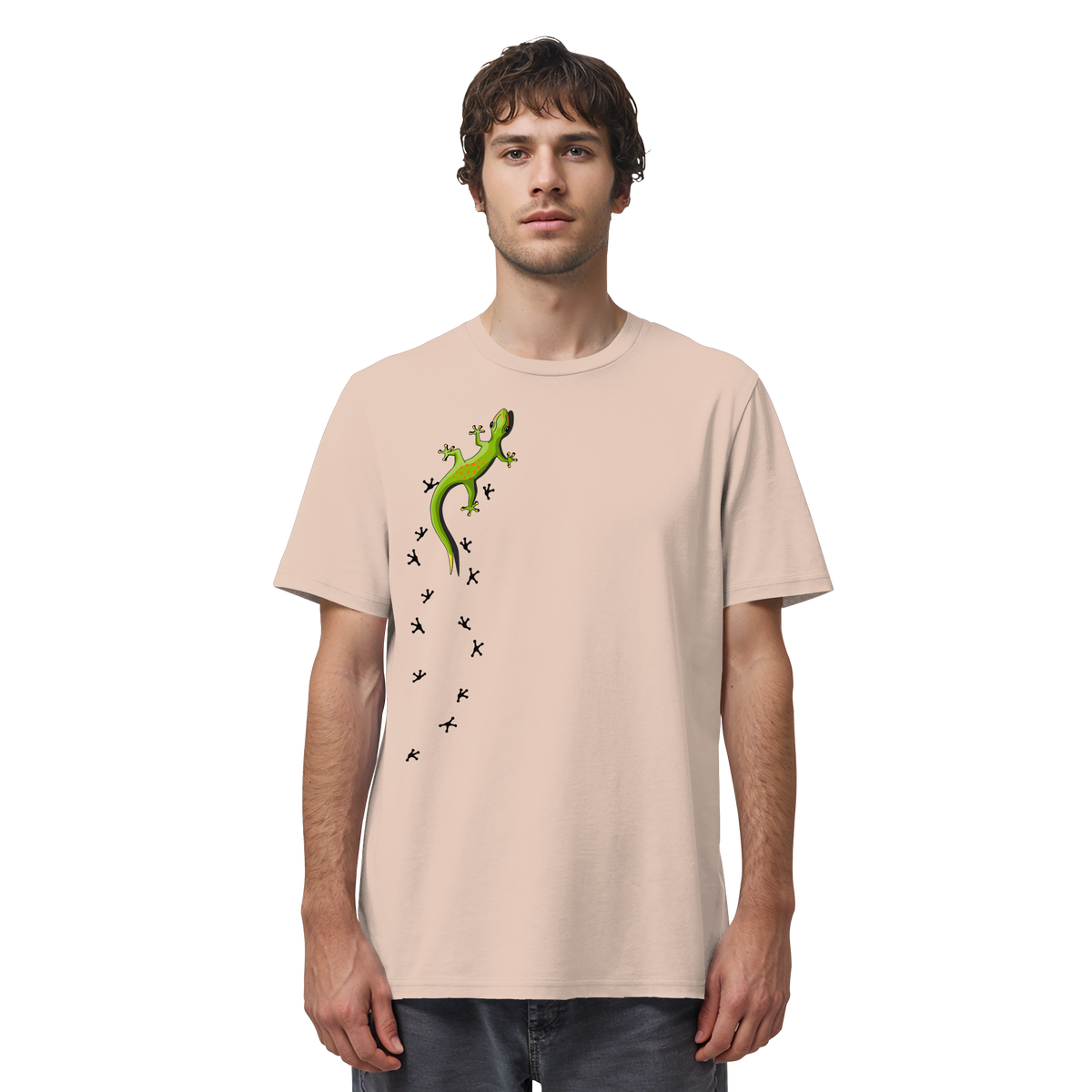 Kletternder Gecko mit Spuren - Organic Shirt