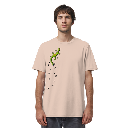 Kletternder Gecko mit Spuren - Organic Shirt