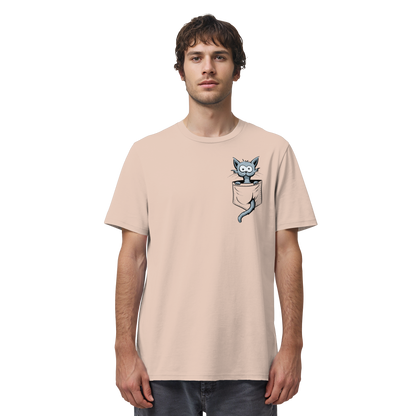 Verrückte Katze in Deiner Brust-Tasche - Organic Shirt