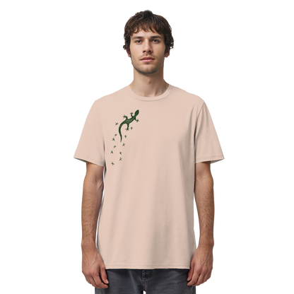 Gecko Eidechse Silhouette dunkel - Organic Shirt