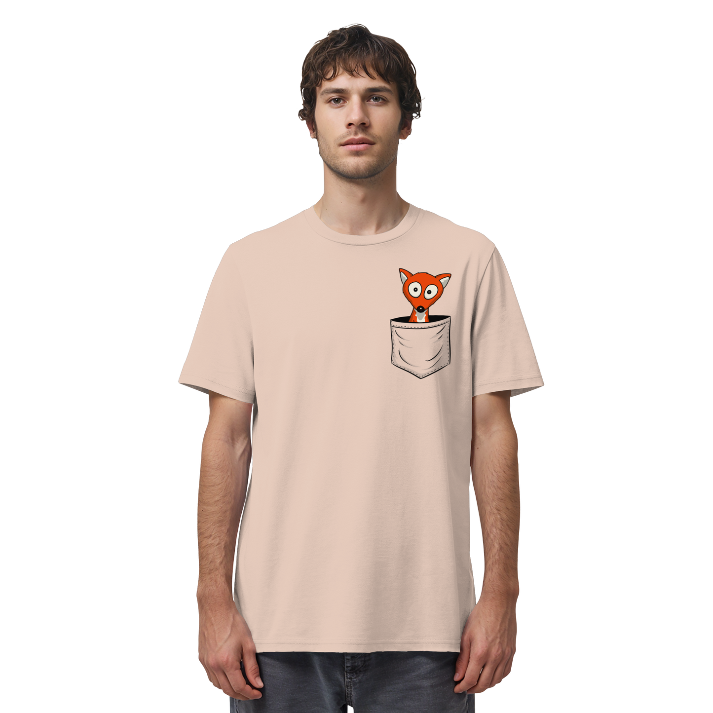 Fuchs in der Brusttasche | Taschen-Fuchs - Organic Shirt