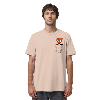Fuchs in der Brusttasche | Taschen-Fuchs - Organic Shirt