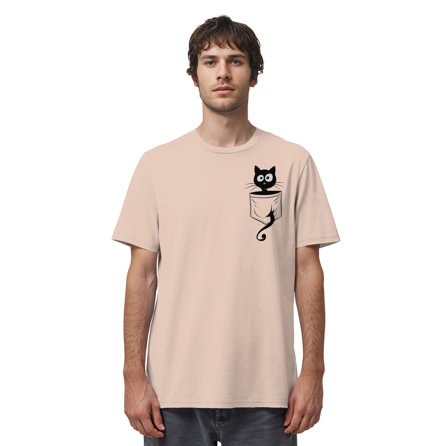 Schwarze Katze in der Tasche - Organic Shirt