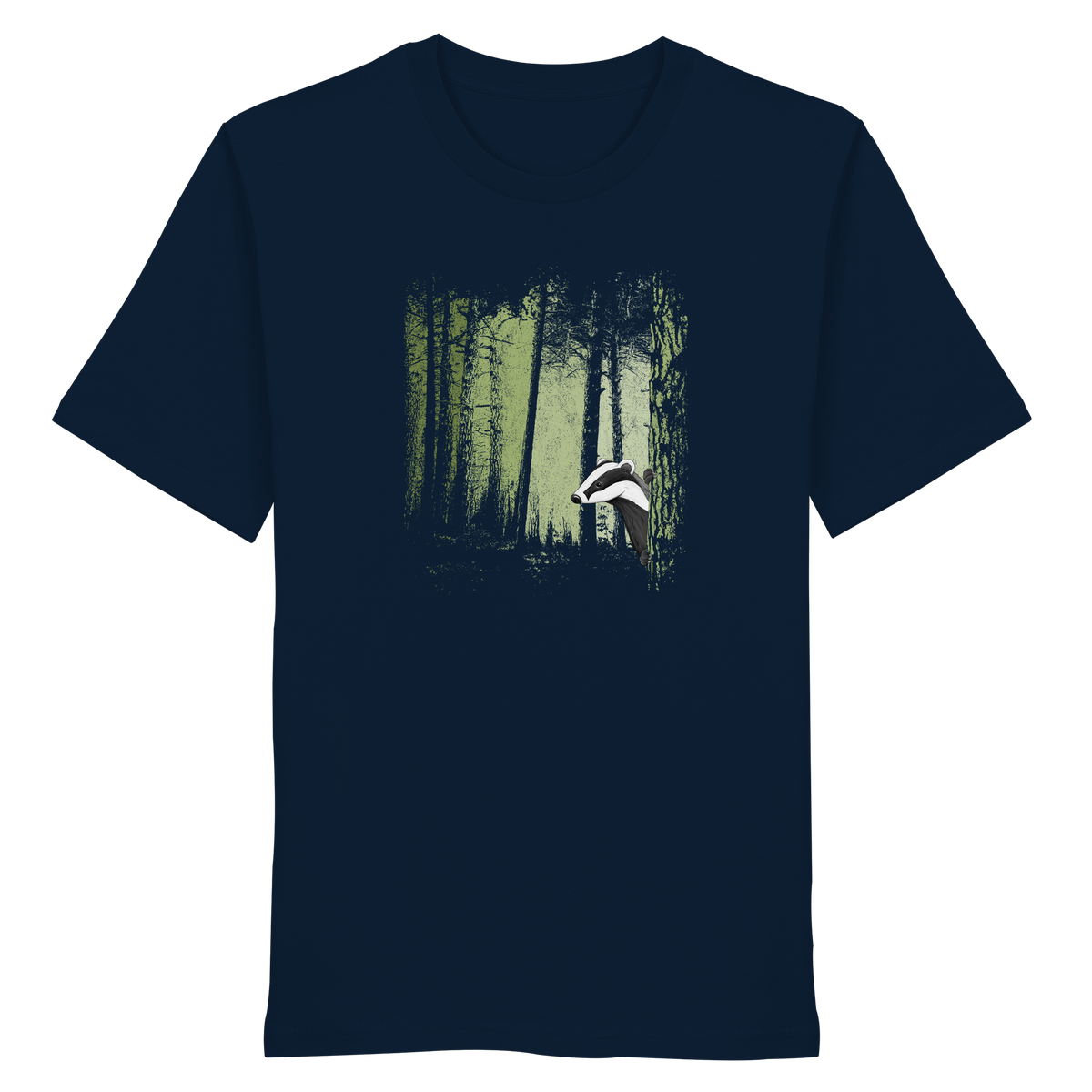 frecher Dachs im Zwielicht Wald - Organic Shirt