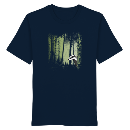 frecher Dachs im Zwielicht Wald - Organic Shirt