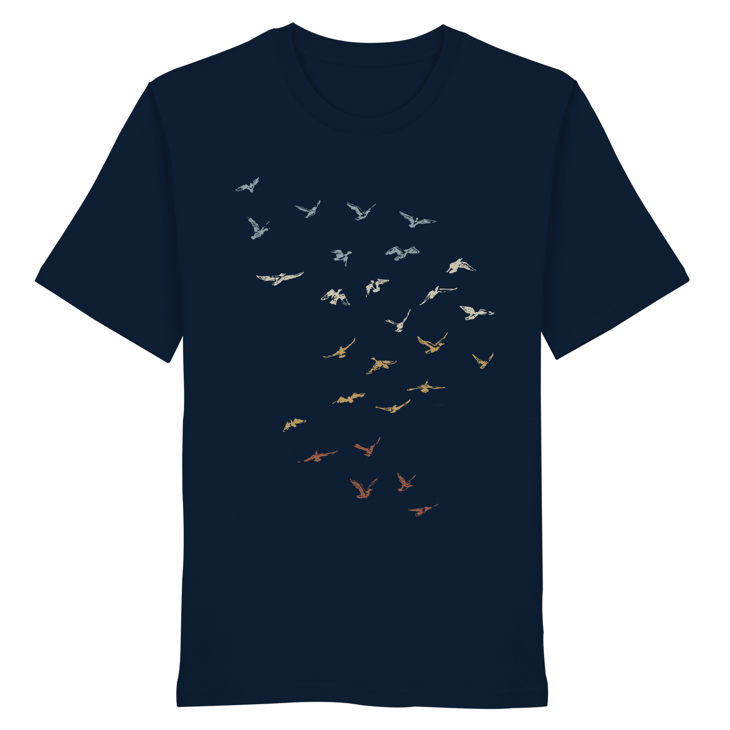 Retro Vogel Schwarm - Organic Shirt