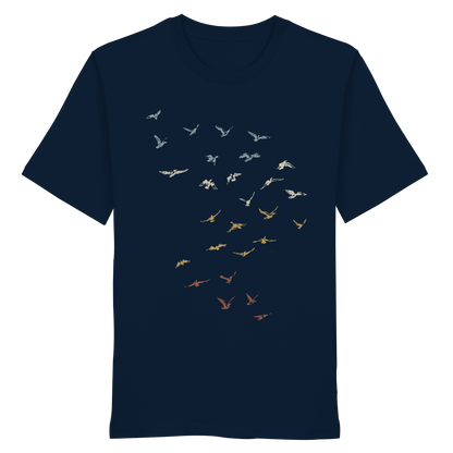 Retro Vogel Schwarm - Organic Shirt