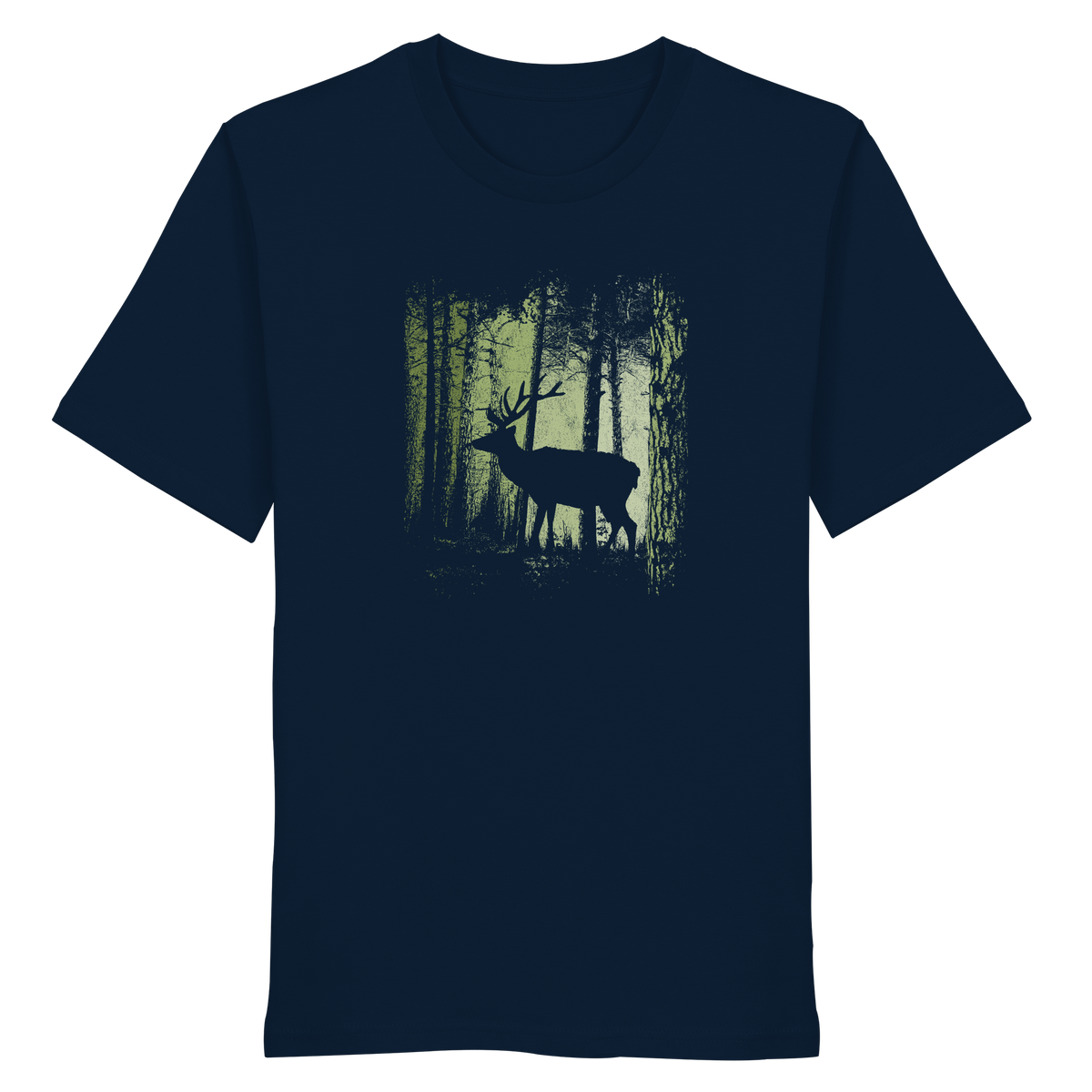Hirsch im Zwielicht Wald - Organic Shirt