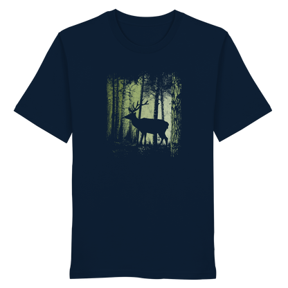 Hirsch im Zwielicht Wald - Organic Shirt