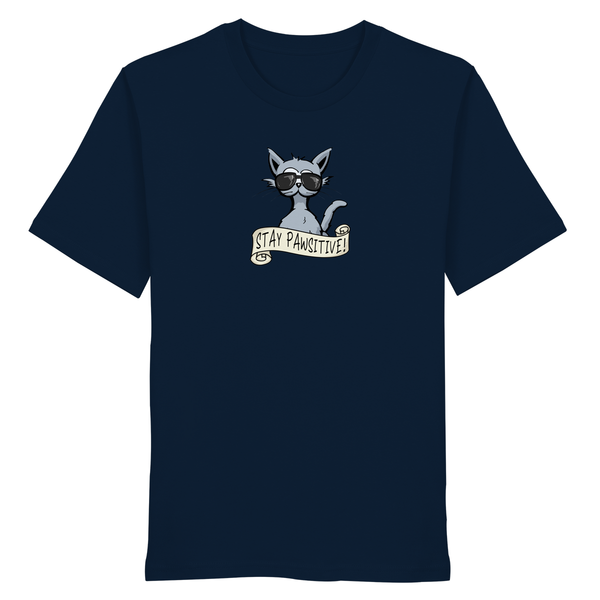 Stay Pawsitive Bleib lässig Hipster Katze - Organic Shirt
