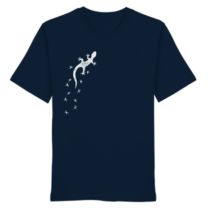 Gecko Eidechse Silhouette hell - Organic Shirt