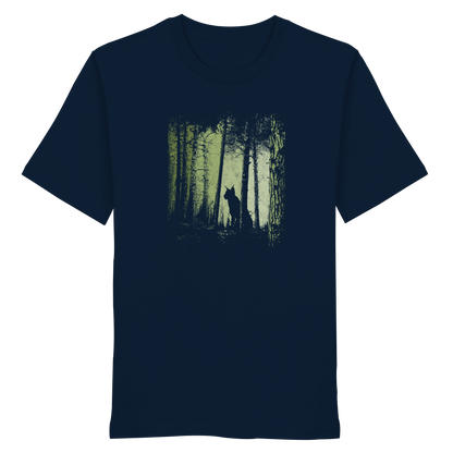 Luchs Wildkatze im Zwielicht Wald - Organic Shirt