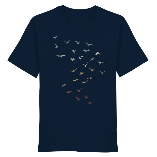 Retro Vogel Schwarm - Organic Shirt