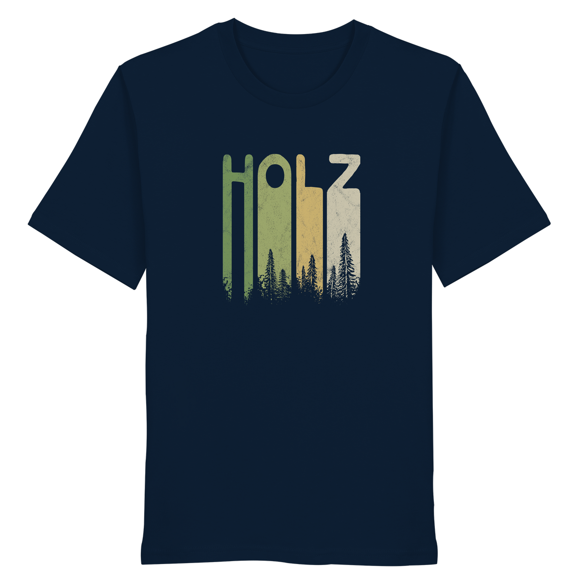 Holz Retro Wald Schriftzug - Organic Shirt