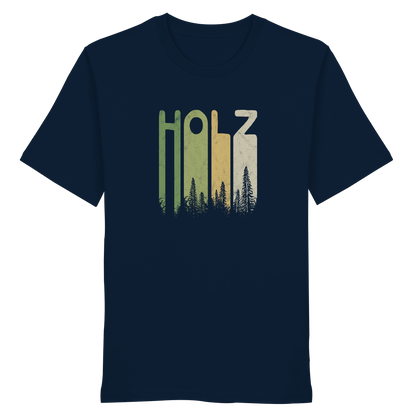 Holz Retro Wald Schriftzug - Organic Shirt