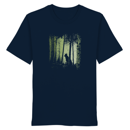 Luchs Wildkatze im Zwielicht Wald - Organic Shirt