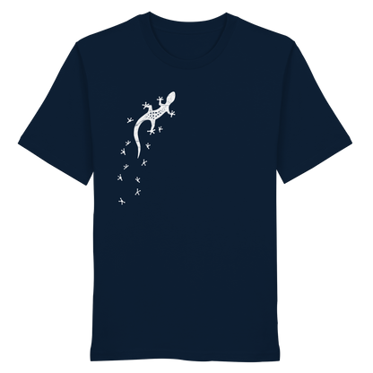 Gecko Eidechse Silhouette hell - Organic Shirt