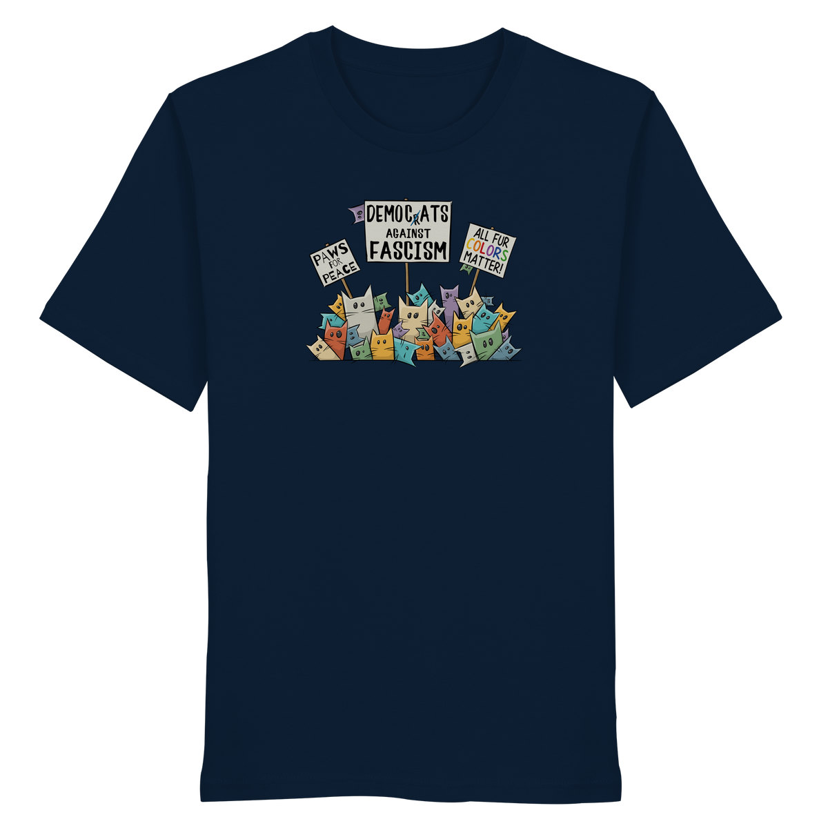 Demo-Katzen gegen Faschismus und für Vielfalt - Organic Shirt