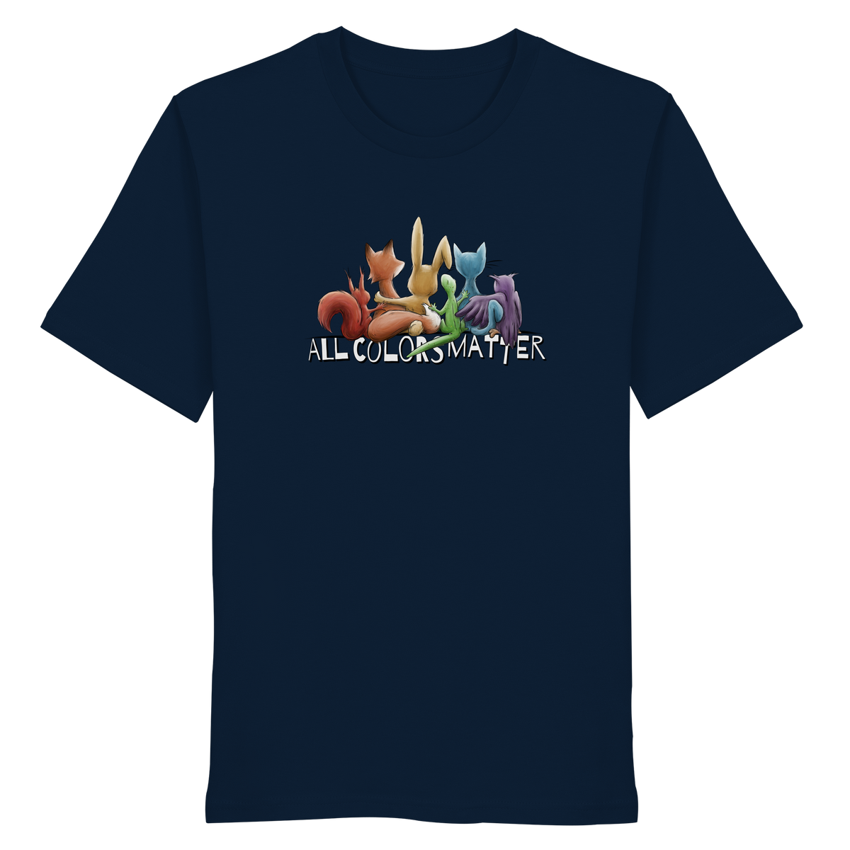 All Colors Matter! Regenbogen Tiere für Vielfalt - Organic Shirt