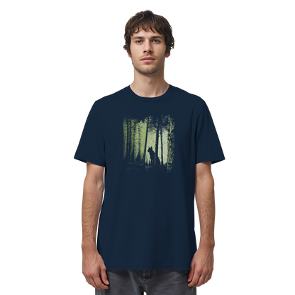 Luchs Wildkatze im Zwielicht Wald - Organic Shirt