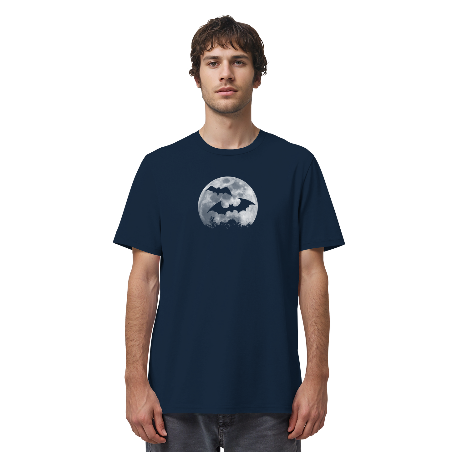 Fledermaus Silhouetten bei Vollmond - Organic Shirt