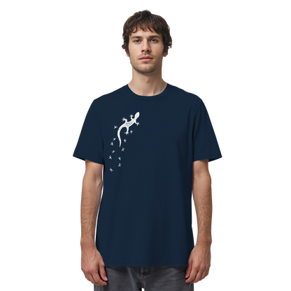 Gecko Eidechse Silhouette hell - Organic Shirt