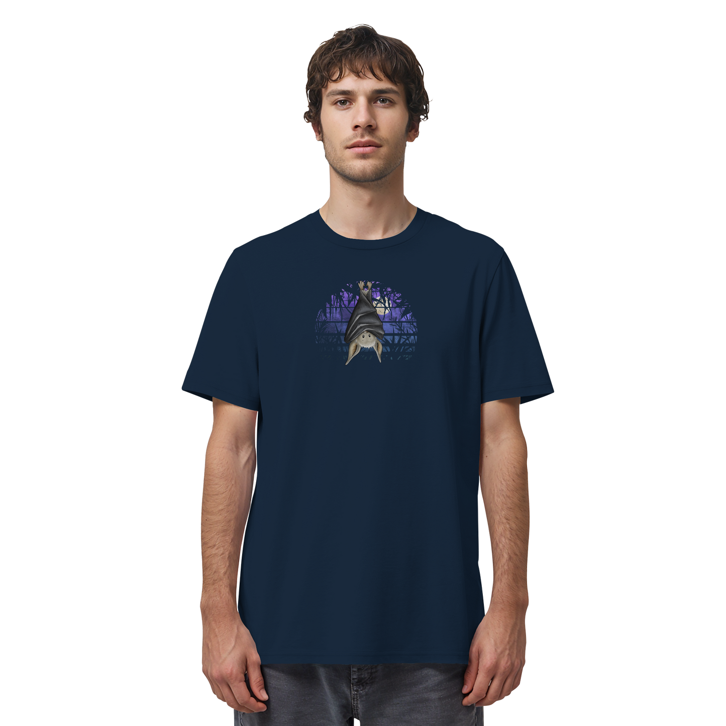 Fledermaus in blauer Nacht - Organic Shirt