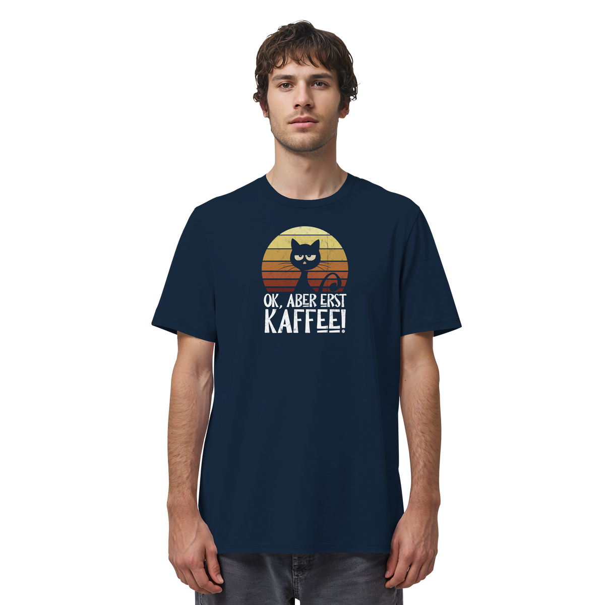 Ok, aber erst Kaffee | launische Katze - Organic Shirt