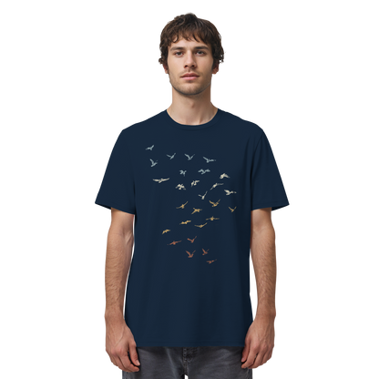 Retro Vogel Schwarm - Organic Shirt