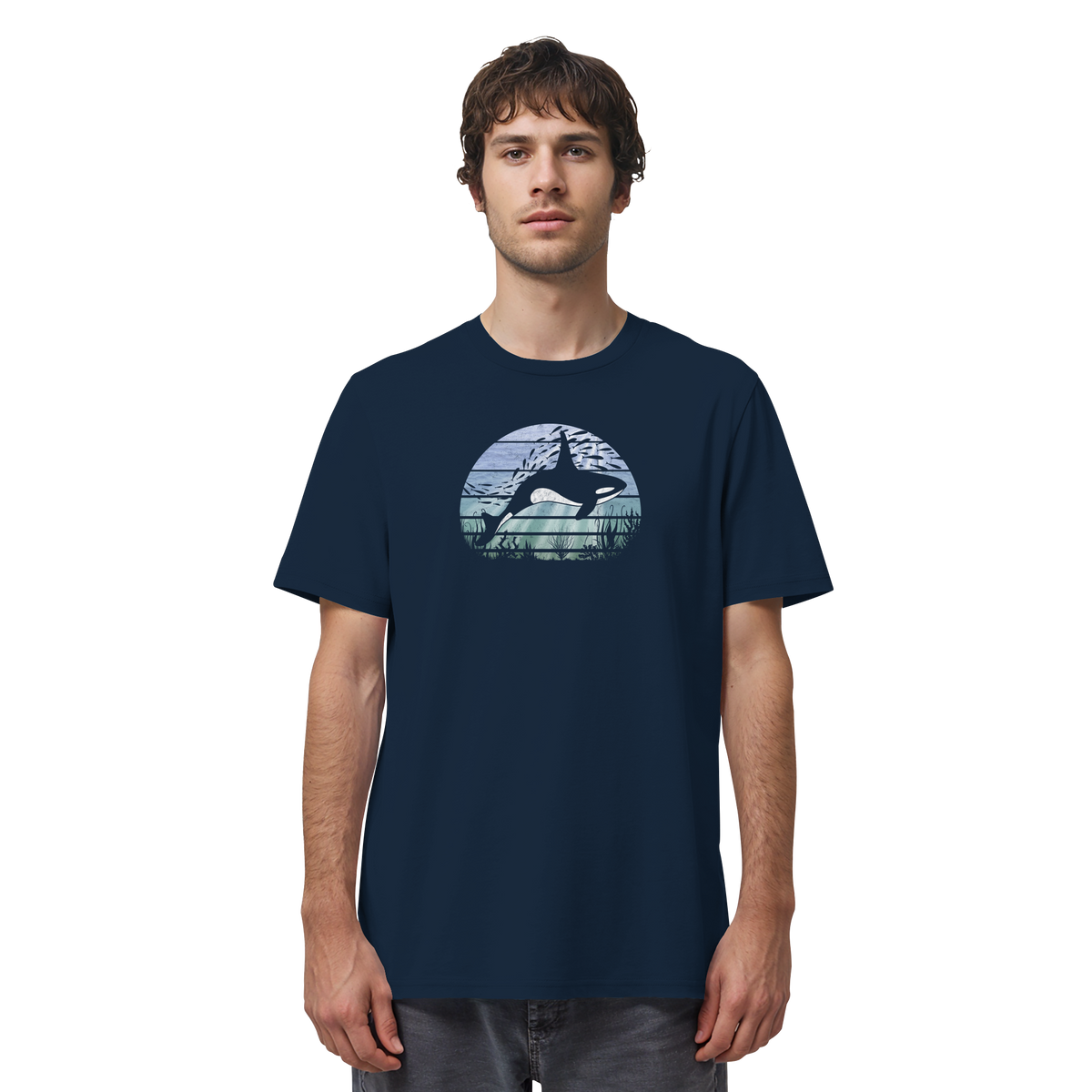 Retro Tiefsee Schwertwal Orca - Organic Shirt