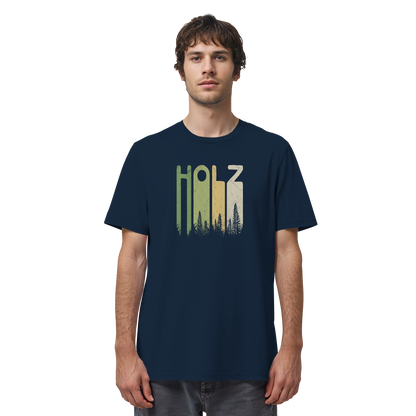 Holz Retro Wald Schriftzug - Organic Shirt