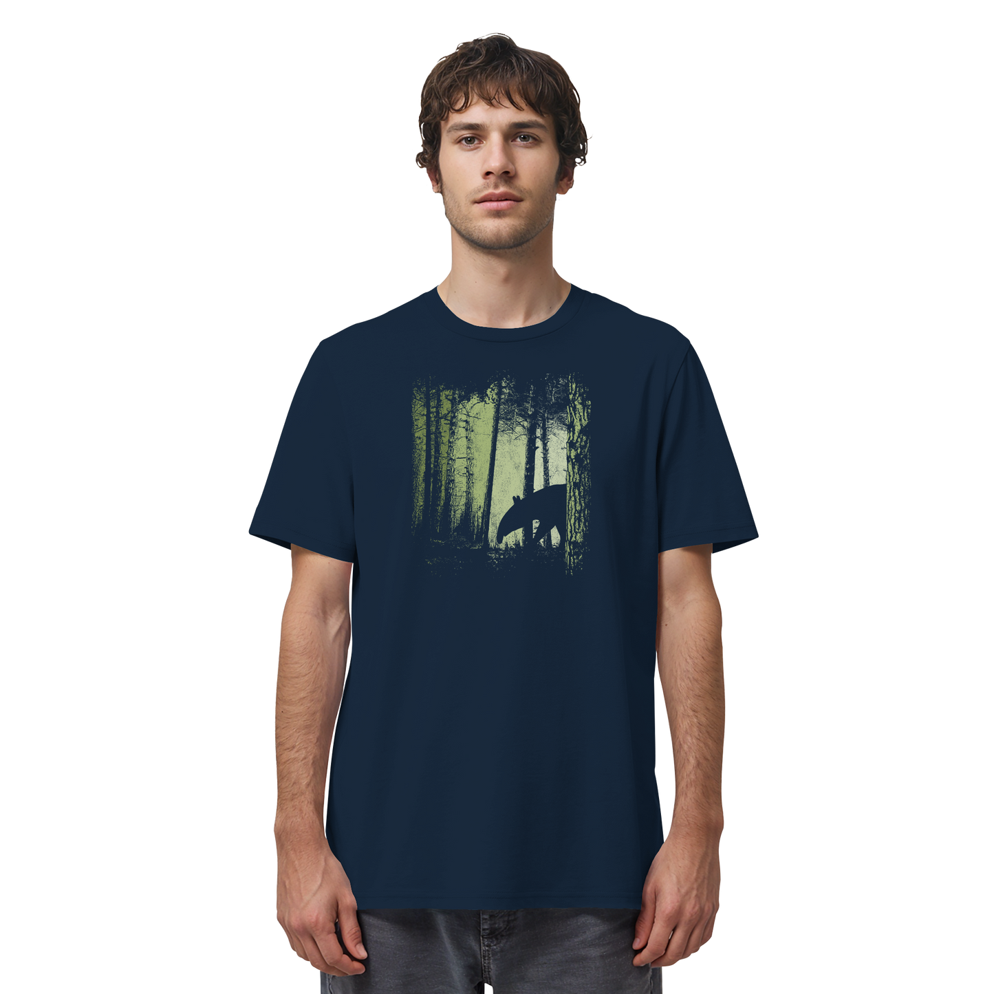 Lässiger Tapir im Zwielicht Wald - Organic Shirt