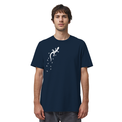 Gecko Eidechse Silhouette hell - Organic Shirt
