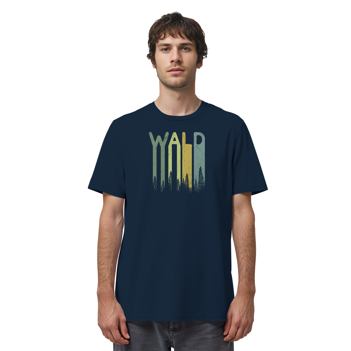 Wald Retro Forst Schriftzug - Organic Shirt