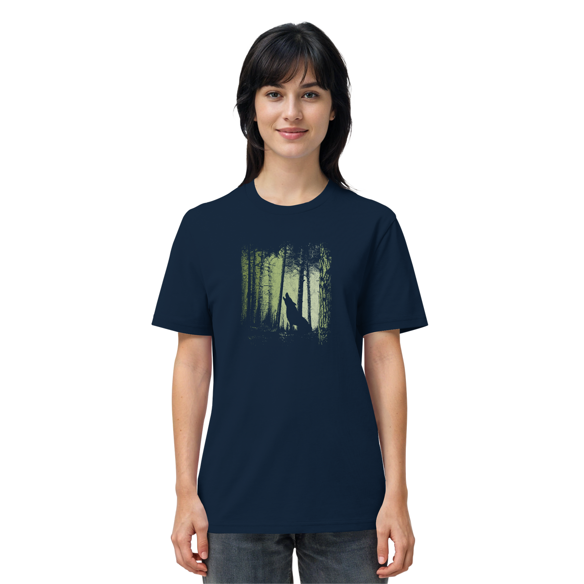 Einsamer Wolf im Zwielicht Wald  - Organic Shirt
