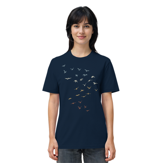 Retro Vogel Schwarm - Organic Shirt