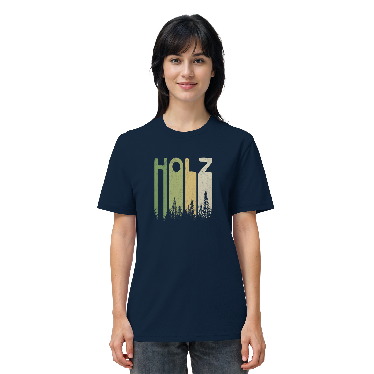 Holz Retro Wald Schriftzug - Organic Shirt