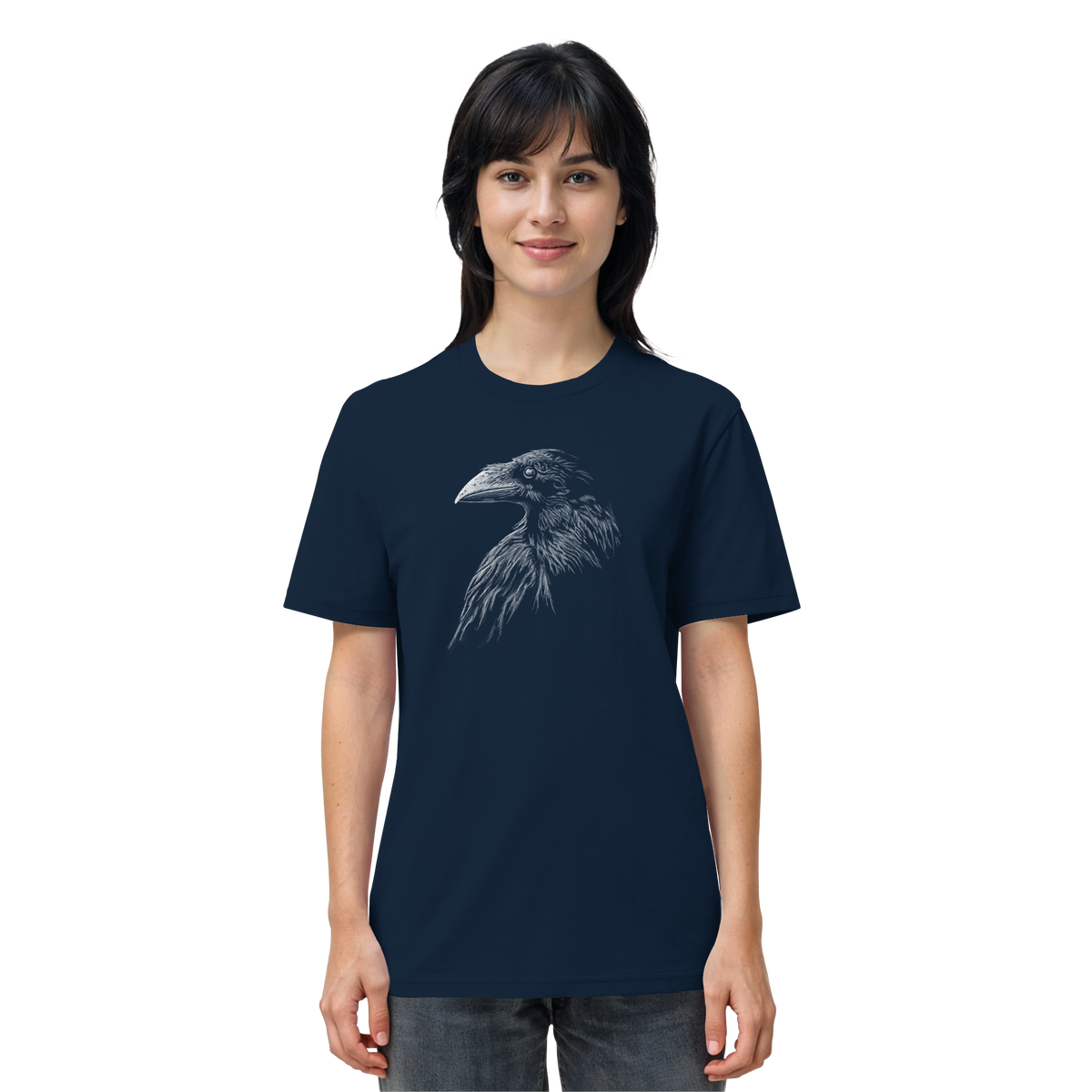 Kritzelkunst Rabe Krähe - Organic Shirt